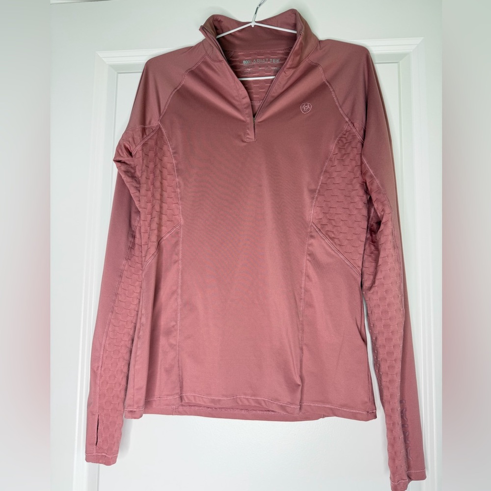 Ariat Tek Women’s M 1/4 Zip Lowell 2.0 Baselayer Long Sleeve Pullover Rose Pink